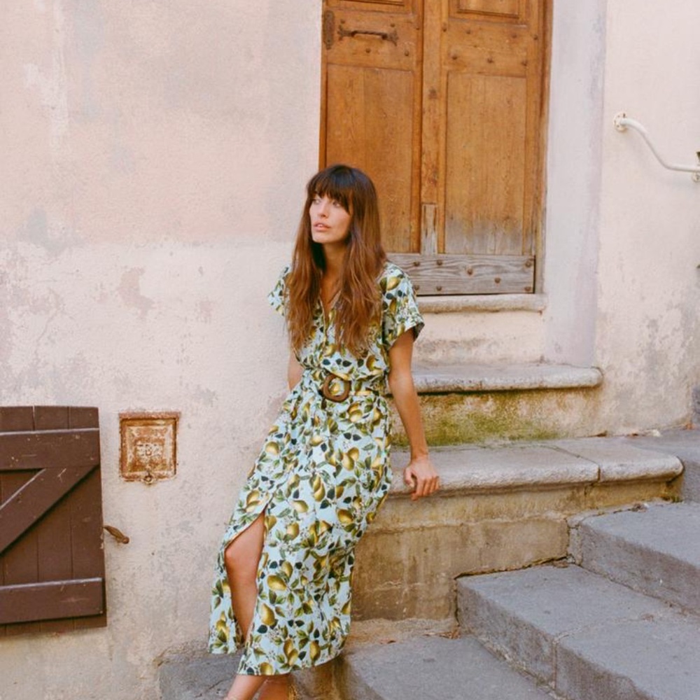 ZARA Midi Dress | Fruit Print Midi Dress